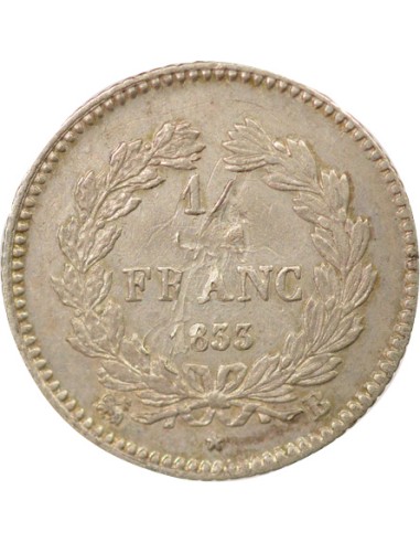 Louis-Philippe Ier 1/4 franc Argent 1833 B Rouen