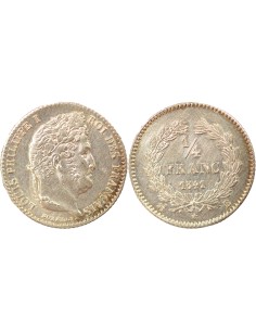 Louis-Philippe Ier 1/4 franc Argent 1841 B Rouen