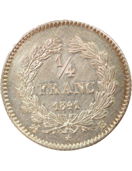 Louis-Philippe Ier 1/4 franc Argent 1841 B Rouen