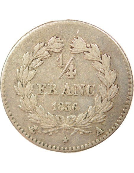 Louis-Philippe Ier 1/4 franc Argent 1836 A - Paris