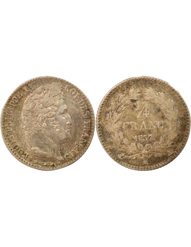 Louis-Philippe Ier 1/4 franc Argent 1837 A - Paris