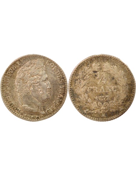 Louis-Philippe Ier 1/4 franc Argent 1837 A - Paris