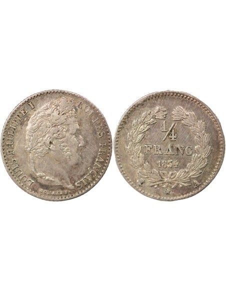Louis-Philippe Ier 1/4 franc Argent 1834 A - Paris
