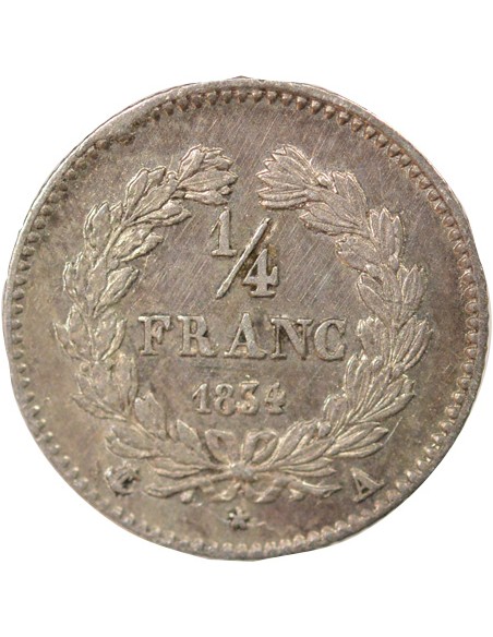 Louis-Philippe Ier 1/4 franc Argent 1834 A - Paris