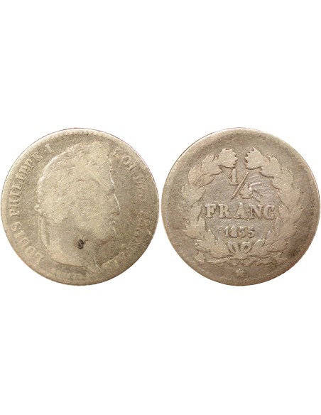 Louis-Philippe Ier 1/4 franc Argent 1835 K Bordeaux