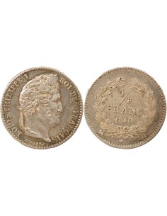 Louis-Philippe Ier 1/4 franc Argent 1840 B Rouen