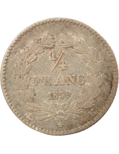Louis-Philippe Ier 1/4 franc Argent 1839 K Bordeaux