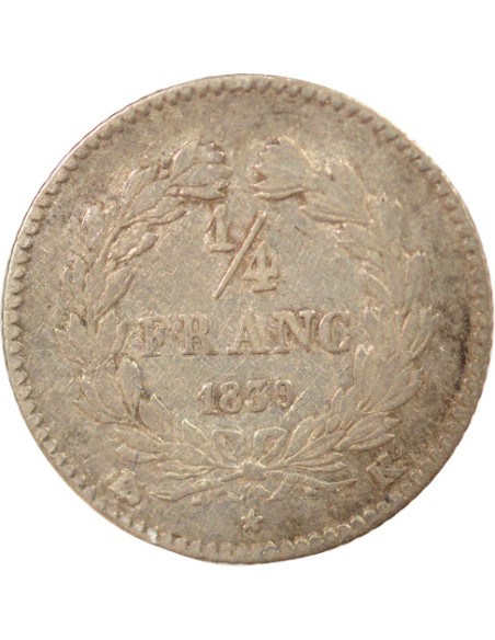 Louis-Philippe Ier 1/4 franc Argent 1839 K Bordeaux