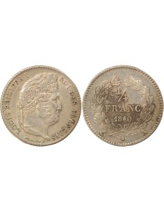 Louis-Philippe Ier 1/4 franc Argent 1840 A - Paris