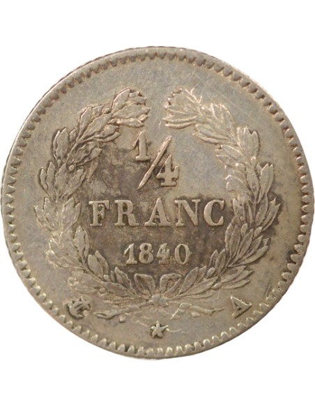 Louis-Philippe Ier 1/4 franc Argent 1840 A - Paris
