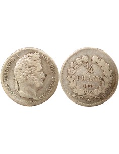 Louis-Philippe Ier 1/4 franc Argent 1835 D Lyon