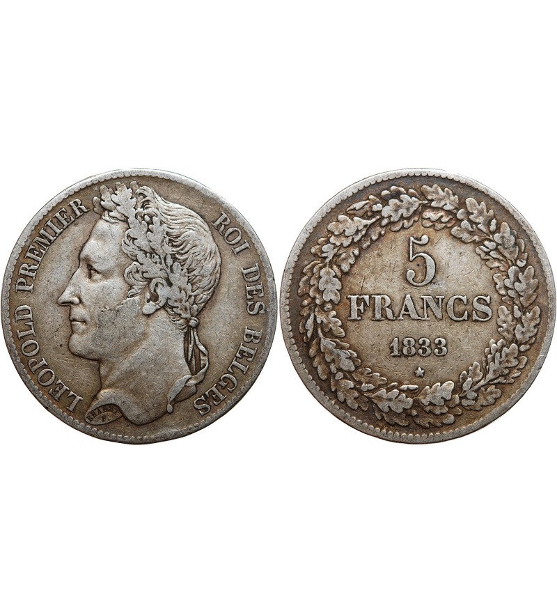 Belgique BELGIQUE - 5 FRANCS LEOPOLD I 1833
