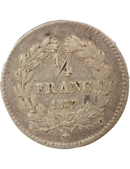Louis-Philippe Ier 1/4 franc Argent 1837 W Lille