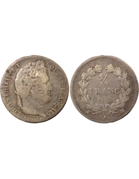 Louis-Philippe Ier 1/4 franc Argent 1832 M Toulouse