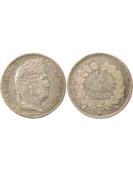 Louis-Philippe Ier 1/4 franc Argent 1833 A - Paris