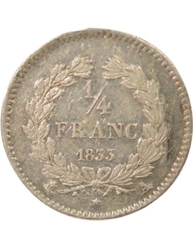 Louis-Philippe Ier 1/4 franc Argent 1833 A - Paris