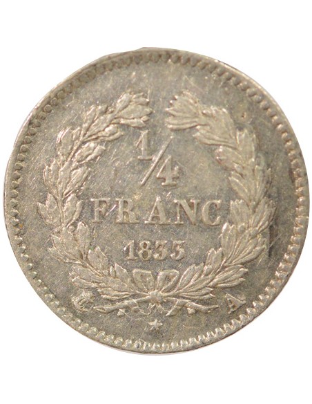 Louis-Philippe Ier 1/4 franc Argent 1833 A - Paris