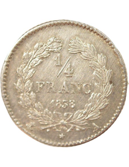 Louis-Philippe Ier 1/4 franc Argent 1838 A - Paris