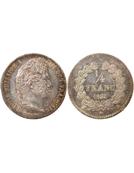 Louis-Philippe Ier 1/4 franc Argent 1839 A - Paris