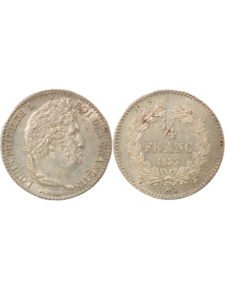 Louis-Philippe Ier 1/4 franc Argent 1833 W Lille