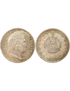 Louis-Philippe Ier 1/4 franc Argent 1839 W Lille