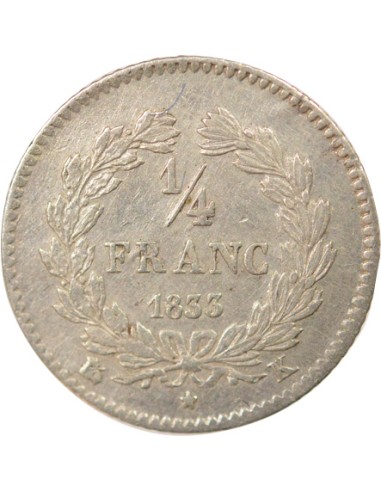 Louis-Philippe Ier 1/4 franc Argent 1833 K Bordeaux