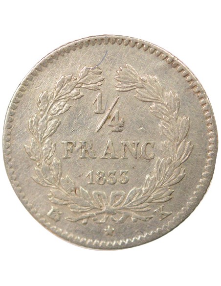 Louis-Philippe Ier 1/4 franc Argent 1833 K Bordeaux