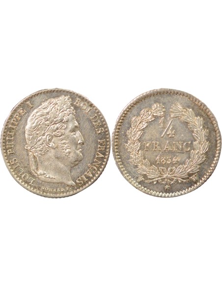 Louis-Philippe Ier 1/4 franc Argent 1834 W Lille