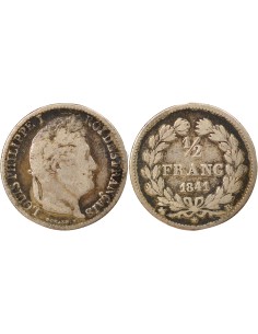 Louis-Philippe Ier 1/2 franc Argent 1841 B Rouen