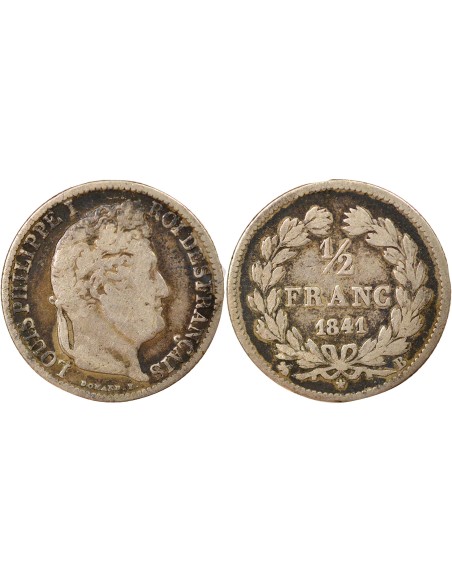 Louis-Philippe Ier 1/2 franc Argent 1841 B Rouen