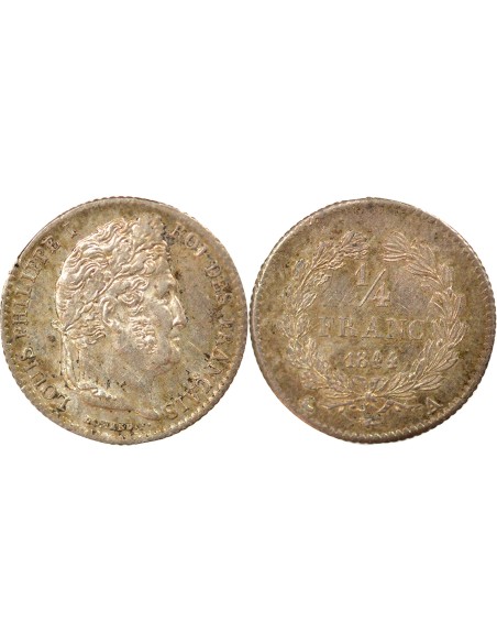 Louis-Philippe Ier 1/4 franc Argent 1844 A - Paris