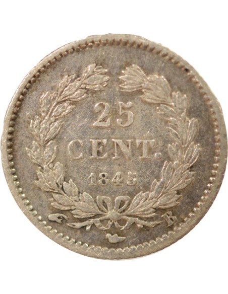 Louis-Philippe Ier 25 centimes Argent 1845 B Rouen