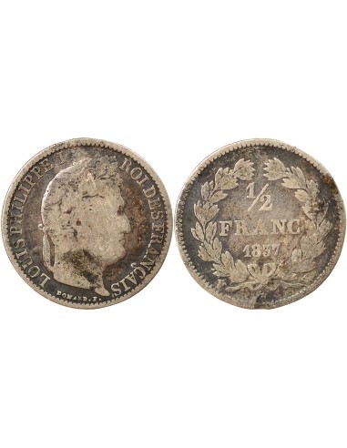 Louis-Philippe Ier 1/2 franc Argent 1837 W Lille