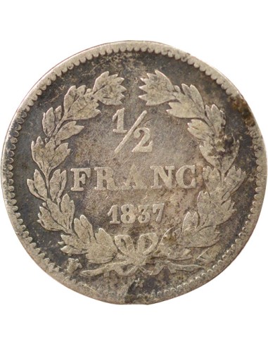 Louis-Philippe Ier 1/2 franc Argent 1837 W Lille