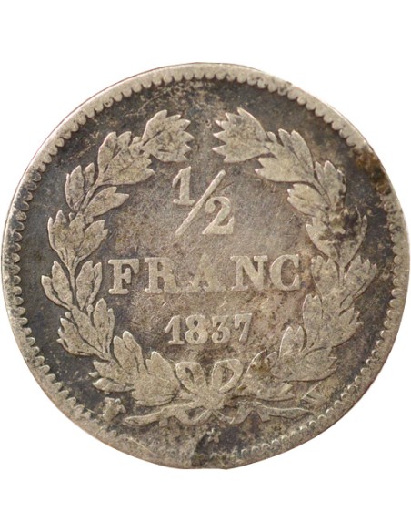 Louis-Philippe Ier 1/2 franc Argent 1837 W Lille