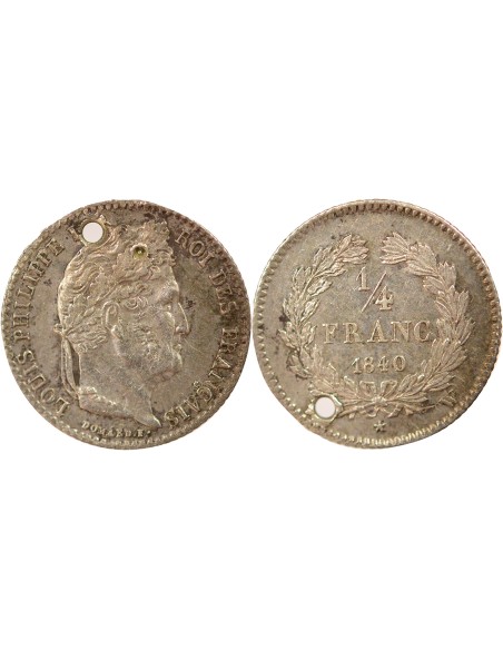 Louis-Philippe Ier 1/4 franc Argent 1840 W Lille