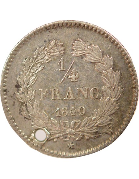Louis-Philippe Ier 1/4 franc Argent 1840 W Lille