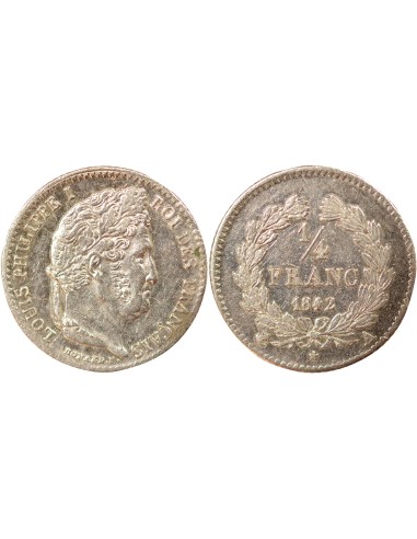 Louis-Philippe Ier 1/4 franc Argent 1842 A - Paris