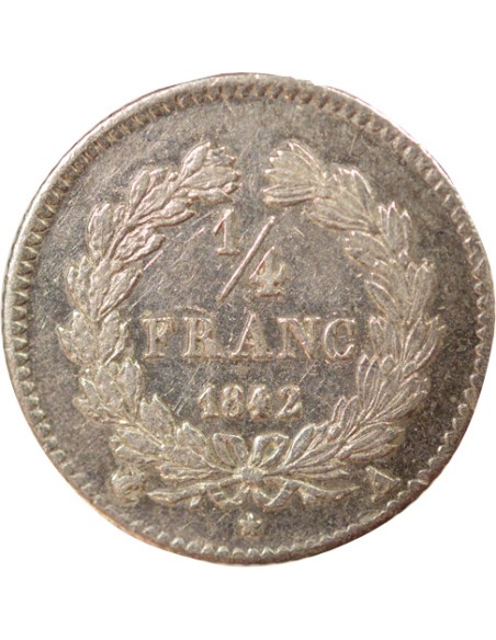 Louis-Philippe Ier 1/4 franc Argent 1842 A - Paris