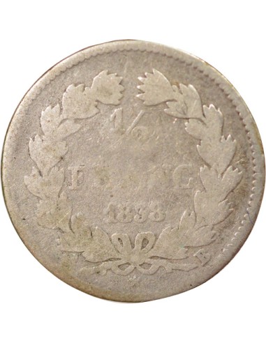 Louis-Philippe Ier 1/2 franc Argent 1838 B Rouen