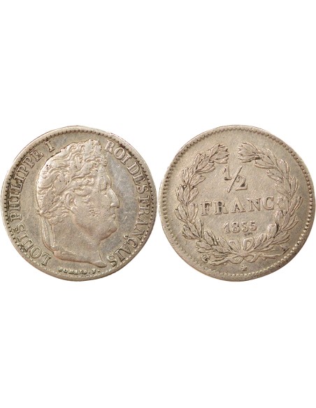 Louis-Philippe Ier 1/2 franc Argent 1835 A - Paris