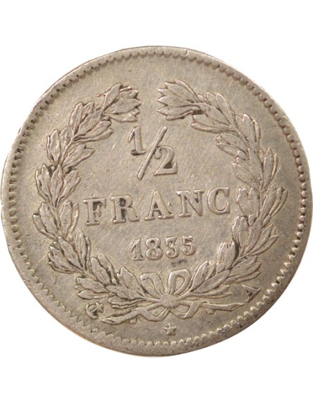 Louis-Philippe Ier 1/2 franc Argent 1835 A - Paris