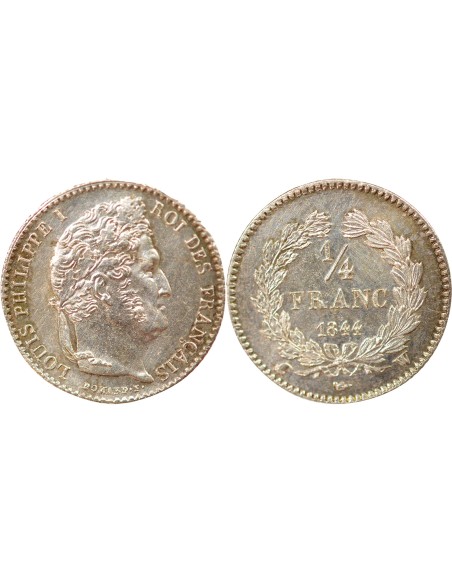 Louis-Philippe Ier 1/4 franc Argent 1844 W Lille