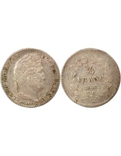Louis-Philippe Ier 1/4 franc Argent 1843 B Rouen