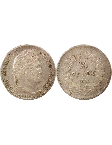 Louis-Philippe Ier 1/4 franc Argent 1843 B Rouen