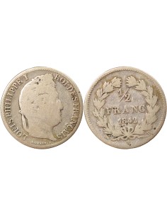 Louis-Philippe Ier 1/2 franc Argent 1842 B Rouen