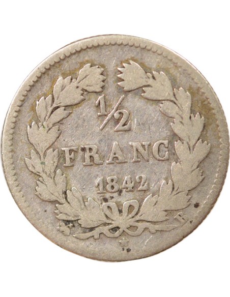 Louis-Philippe Ier 1/2 franc Argent 1842 B Rouen