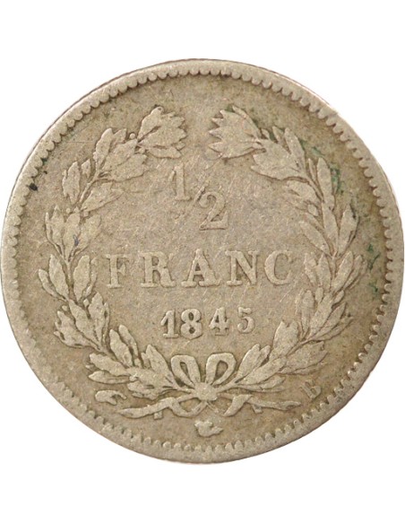 Louis-Philippe Ier 1/2 franc Argent 1845 B Rouen