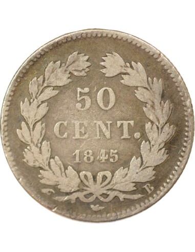 Louis-Philippe Ier 50 centimes Argent 1845 B Rouen
