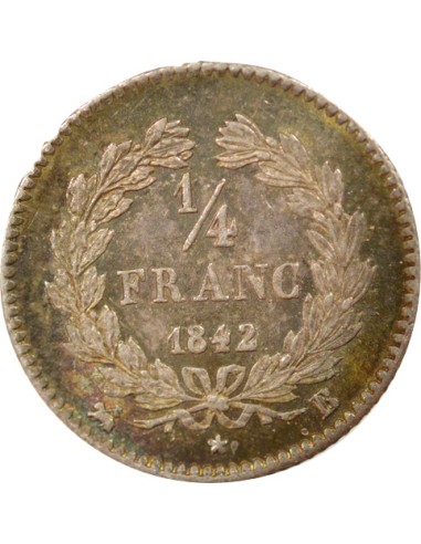Louis-Philippe Ier 1/4 franc Argent 1842 B Rouen